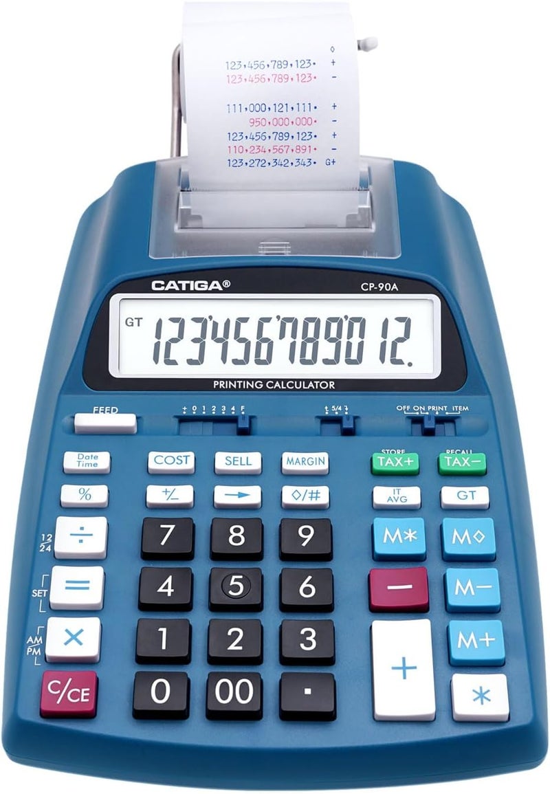 CATIGA New & Upgraded 2025 Printing Calculator Adding Machine 10 Key, Desktop Home Office Calculator with Paper Roll Print Out, Accounting Business Finance - Image 1